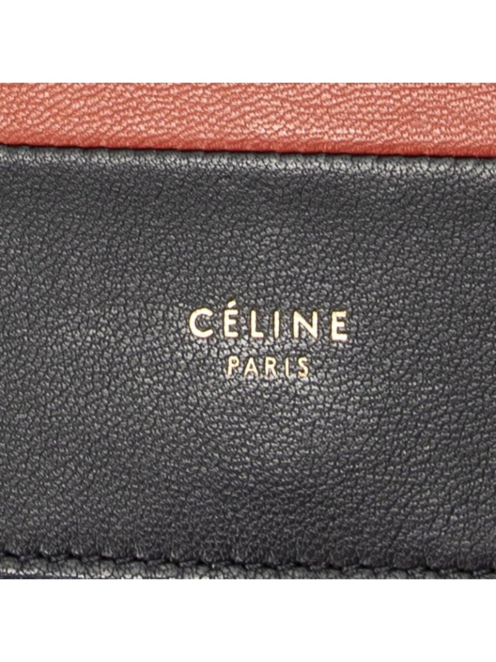 Celine Frame Evening Chain Clutch Navy Red Calfskin Leather - Picture 10 of 10